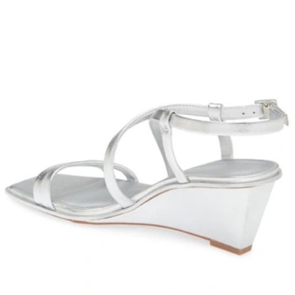 Caslon Paola Wedge Sandal in Silver metallic size 9.5 - Picture 2 of 16